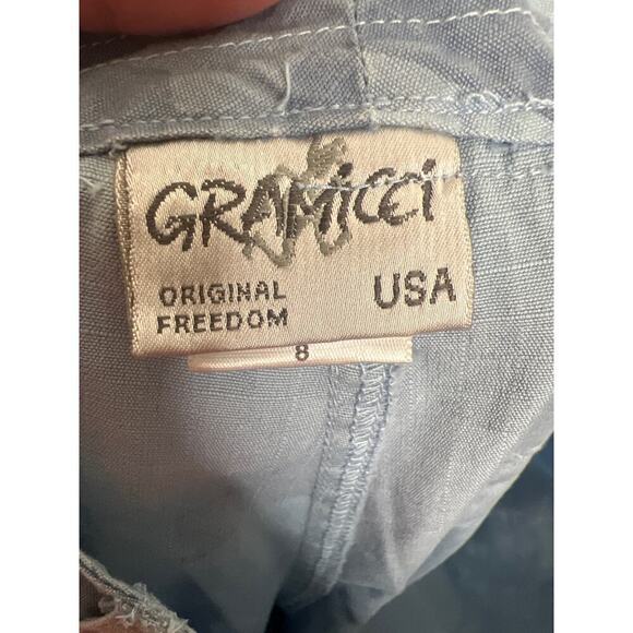 Gramicci Blue Camo Cropped Cargo Pants 100%‎ Cotton Size 8 - Picture 6 of 7